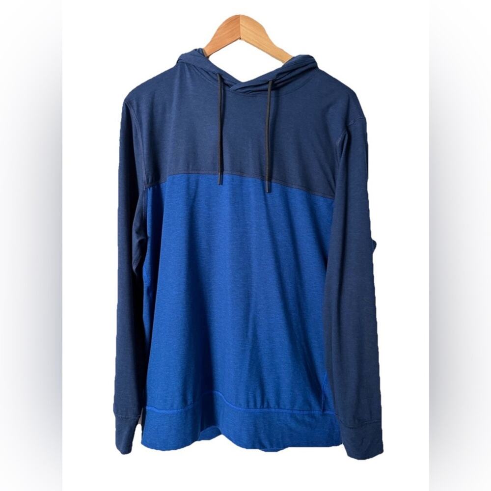 American Eagle Blue Colorblock Pullover Hoodie Men’s Size L Casual Sweatshirt